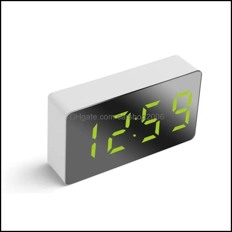 Digital Clock Mini Multifunctional LED Electric Alarm Clocks Mirror Surface For Home Bedroom GR5 Desk & Table