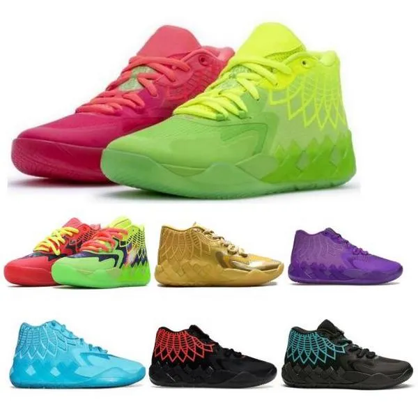 Basketball Shoes NEW OG MB01 Melo Ball Mens Basketball Shoes MB1 Galaxy Rick Queen Buzz City Green Rock Ridge Red Blast 2022 Zapatos Man Trainer