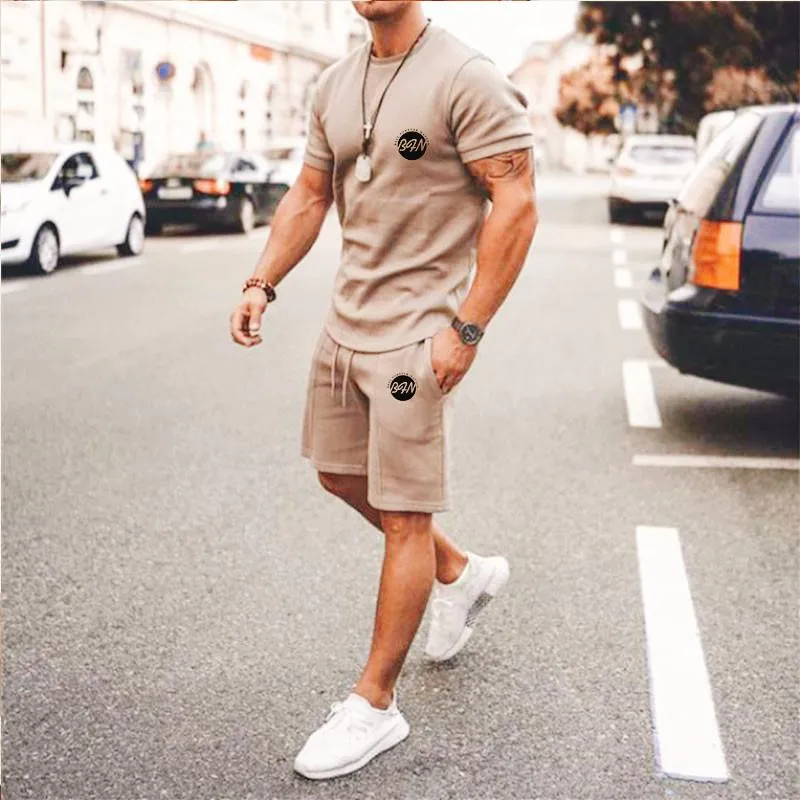 Men's Tracksuits Men's Summer T-shirts Simple Pattern 3d Printing Short-sleeved Shorts Sets Harajuku Fashion Sports Casual 2-piece Of Cl