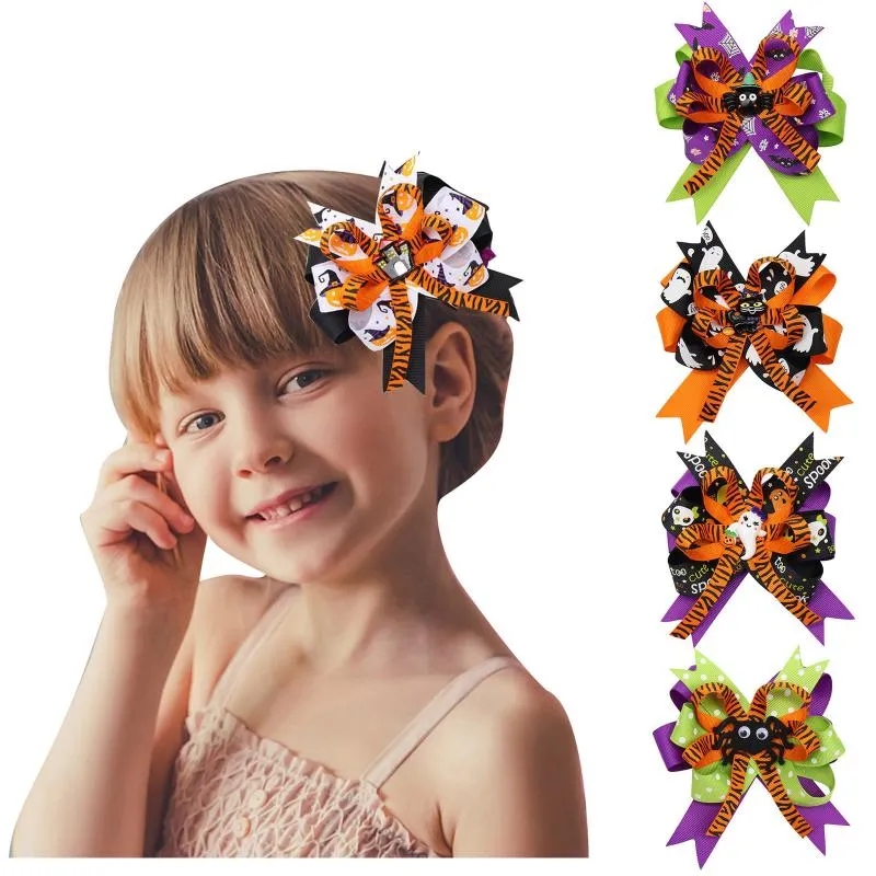 Hair Accessories Small Ties For Toddler Girls Decoration Baby Headwear Clips Party Cartoon Halloween Kids Colorful WomenHair