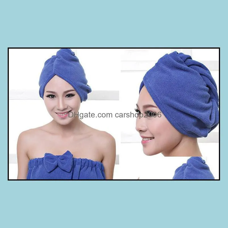 microfibre after shower hair drying wrap womens girl lady towel quick dry hat cap turban head wraps bathing tools lxl1220-l
