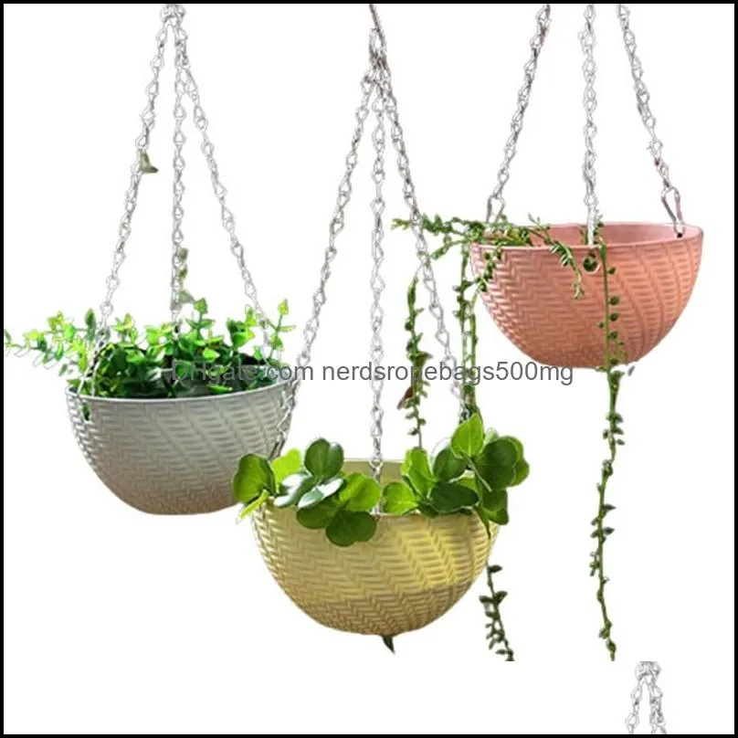 Garden Supplies 3 Point Gardening Plant Flower Pot Basket Hanging Chain with Hooks 1386 V2