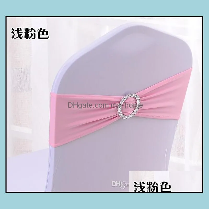 Spandex Lycra Wedding Chair Cover Sash Bands Wedding Party Birthday Chair buckle sashe Decoration Colors Available WT032