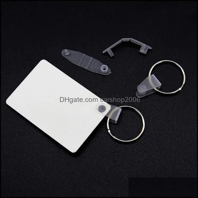 13 styles sublimation blank diy keychains party favor sundries mdf key pendants thermal transfer double-sided keyring keychain