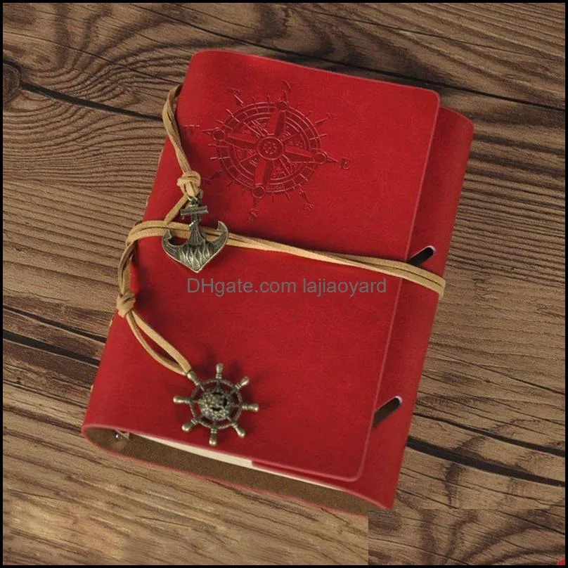 Wholesale-Vintage Leather Bound Blank Pages Notebook Note Journal Diary#70498