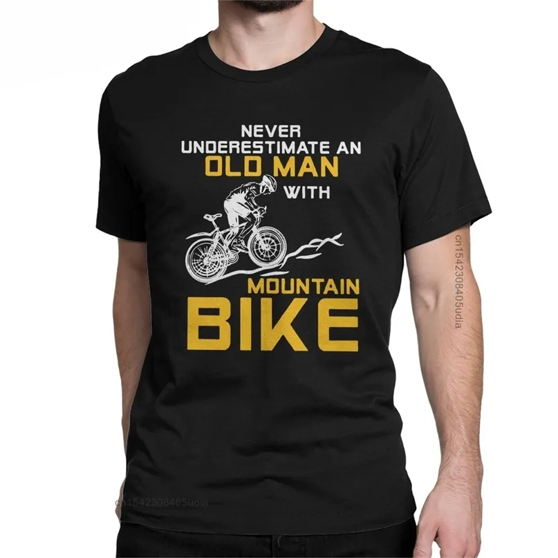 Pria Tidak Pernah Meremehkan Orang Tua dengan Sepeda Gunung Kaus Sepeda MTB Kaus Katun untuk Pria Kaus Camisas 220610