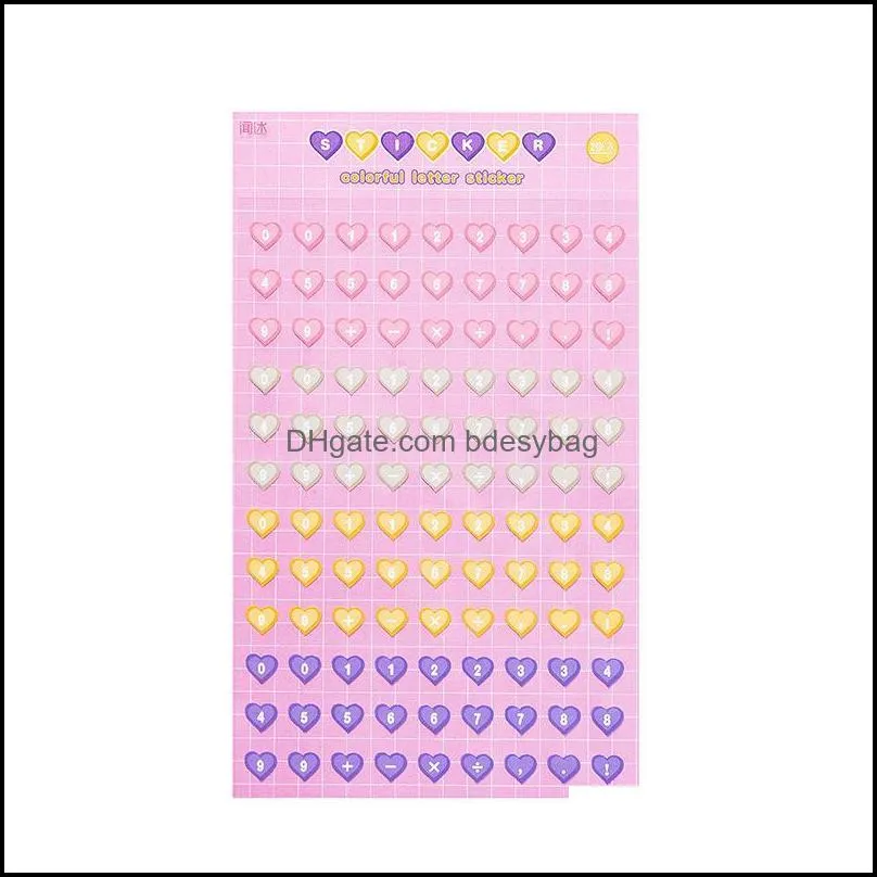 gift wrap colorful love heart letters scrapbooking idol card stickers diy happy planner diary po mobile phone computer stickersgift