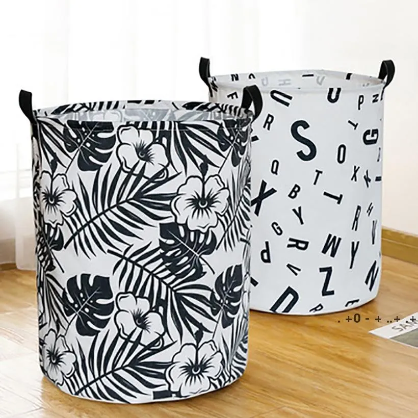 40*50cm Pattern Foldable Large Laundry Baskets Hamper Dirty Cloth Storage Washing Bin Collapsible Canvas Laundry Basket GCB14715