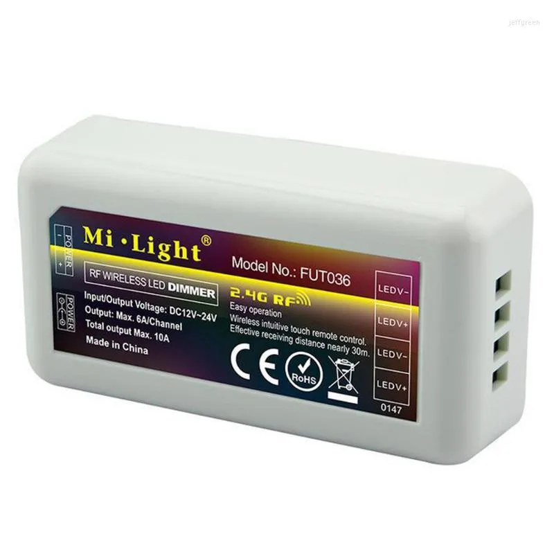 Controller RGB-LED-Controller Milight FUT036 Dimmer Einzelfarbe 4 Zonen einstellbar Der Helligkeits-Dimmregler für StripRGB