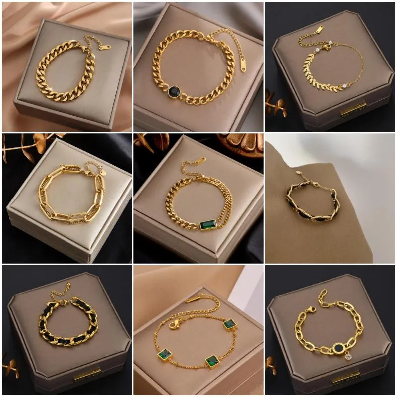 Charm Bilezikler Lüks Paslanmaz Çelik Bilezik Bileklik 18 K Kararmaz Ücretsiz Bilezik Kadınlar Için Pulseras Mujer SummerCharm