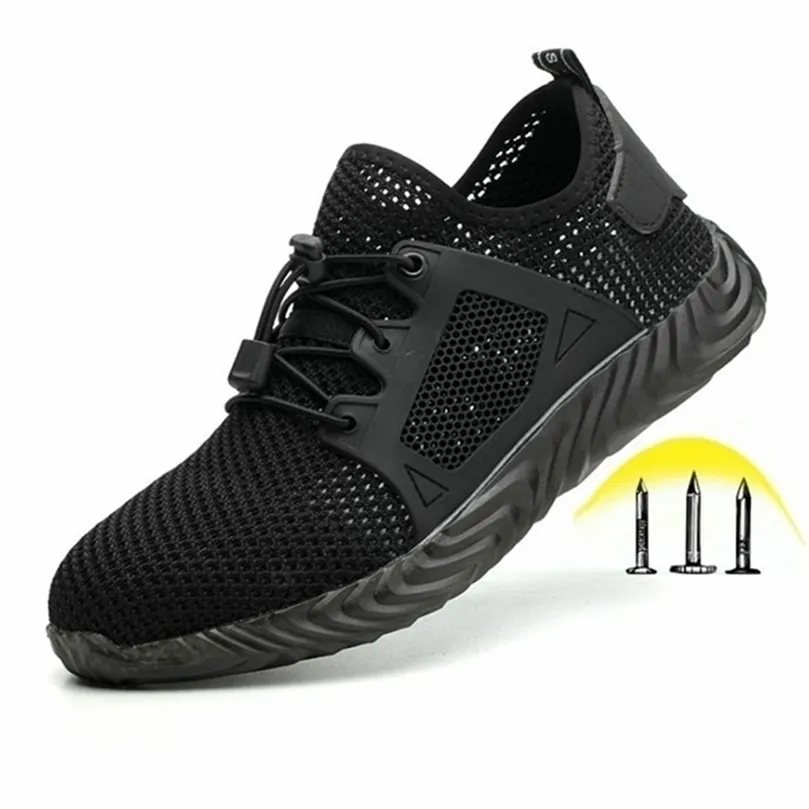 Indestructible Shoes Men and Women Steel Toe Cap Work Safety PunctureProof Boots Lightweight Breathable Sneakers 220728