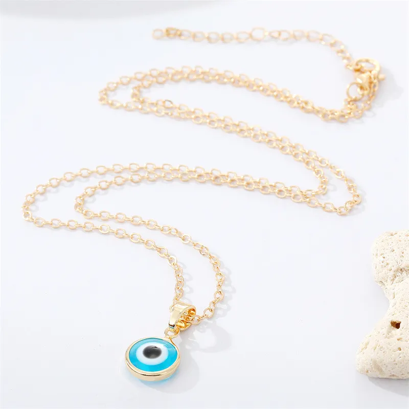 Fashion Colors Evil Eyes Pendant Necklace Turkish Eye Chains Choker Necklaces Clavicel Chains for women jewelry6189736