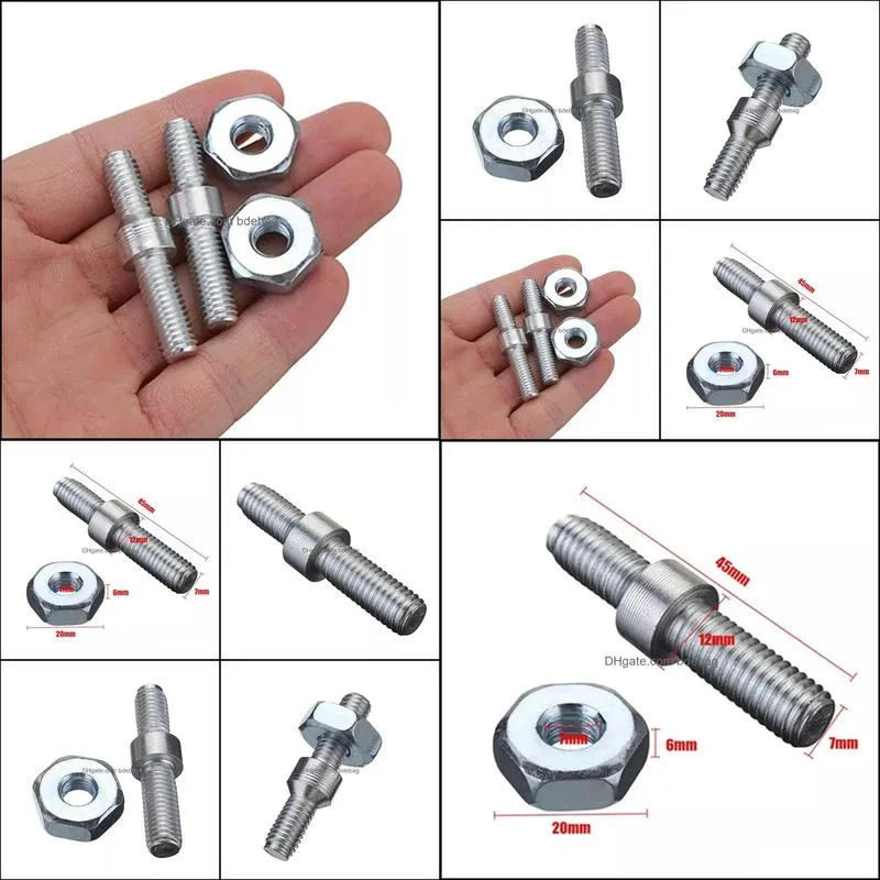 Tool Parts M7 Double Threaded Screw Studs with Hard Steel Hex Nuts for  Chain Saw