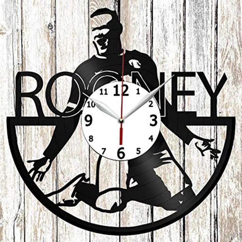 Wall Clocks Wayne Rooney Vinel Record Clock Home Art Decor Original Gift Unique Design Handmade Black Exclu