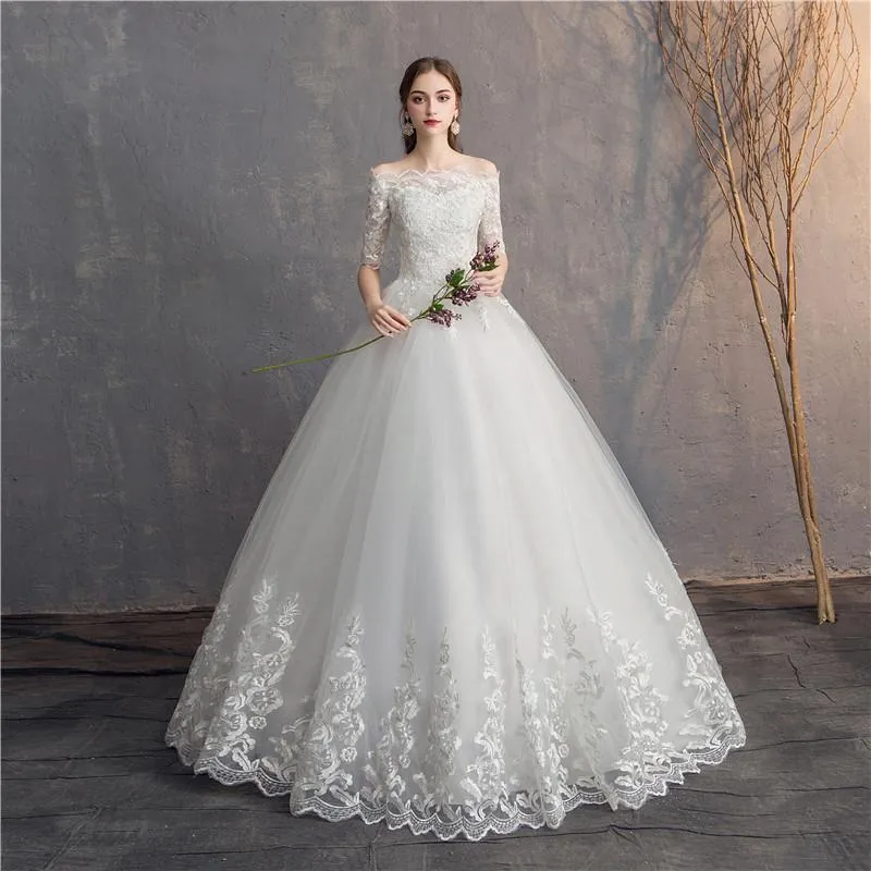 Other Wedding Dresses Half Sleeve Vintage 2022 Off Should Embroidery Vestidos De Noivas Plus Size Bridal Ball GownsOther