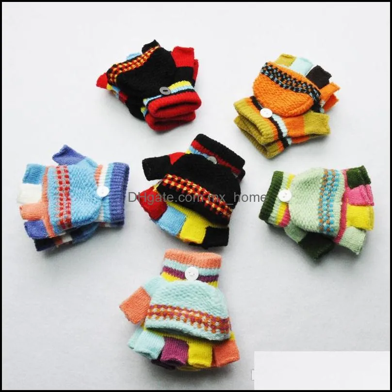 5-15 years New Arrival 2017 Winter Children Gloves Warm Baby Boys Girls Mittens Kids Knitted Patchwork Thicken Gloves