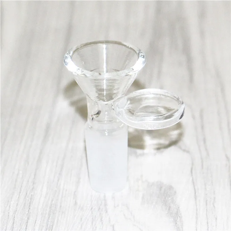 2pcs smoking accessories 14mm bowl and 18mm glass bowls Male Joint Handle Slide bowl piece For Bongs water pipes