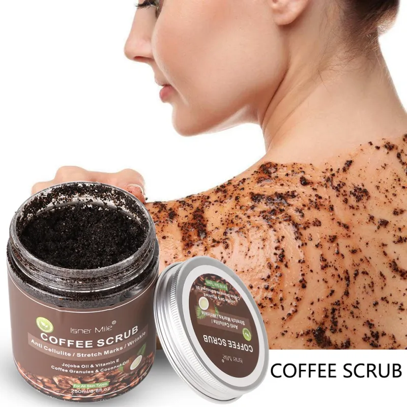 Crema exfoliante para la piel corporal, exfoliante de café de 5 días, 250ml, sal Facial del Mar Muerto para tratamiento hidratante, acné 101
