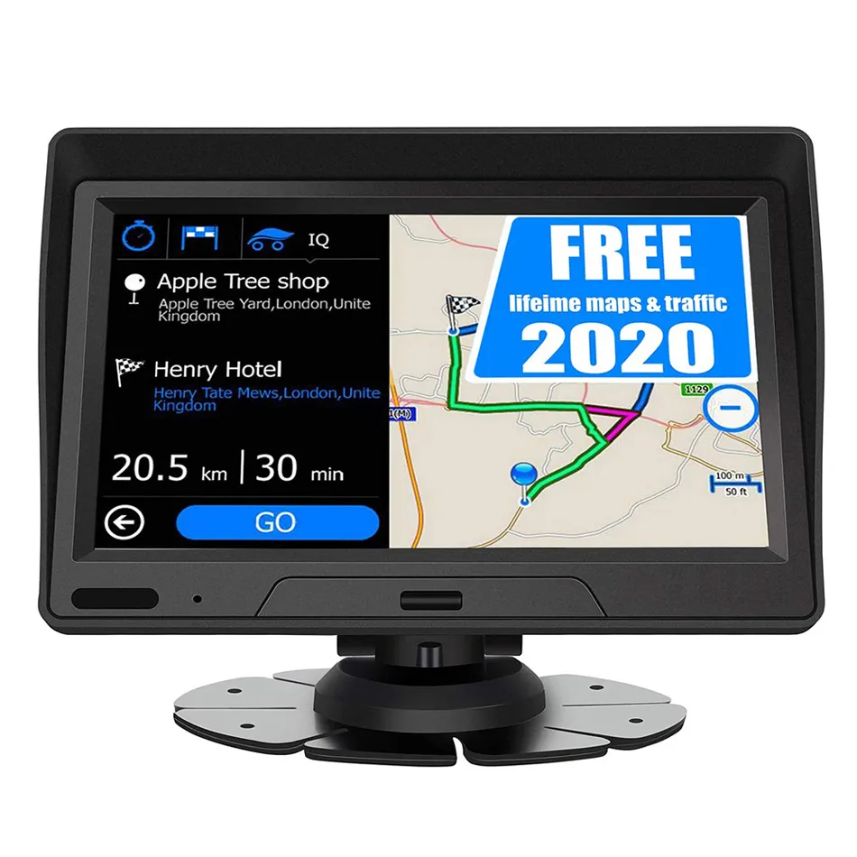 7 인치 자동차 GPS 내비게이션 트럭 네비게이터 256MB 8GB BLUETOOTH AVIN SUN VISOR FM 최신 유럽지도