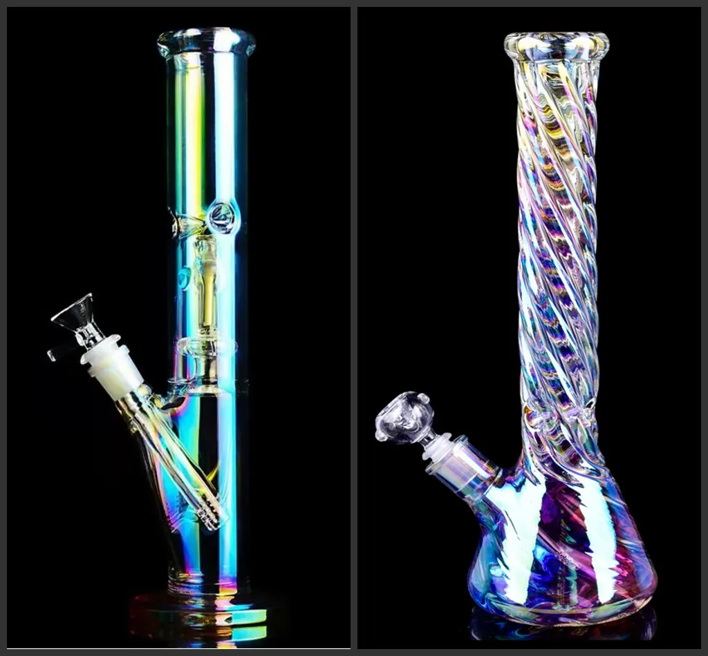 tall glass bong colour water bongs hookahs downstem perc bubbler ash catcher comb dabber heady rig recycler Dab smoke water pipe with 14mm