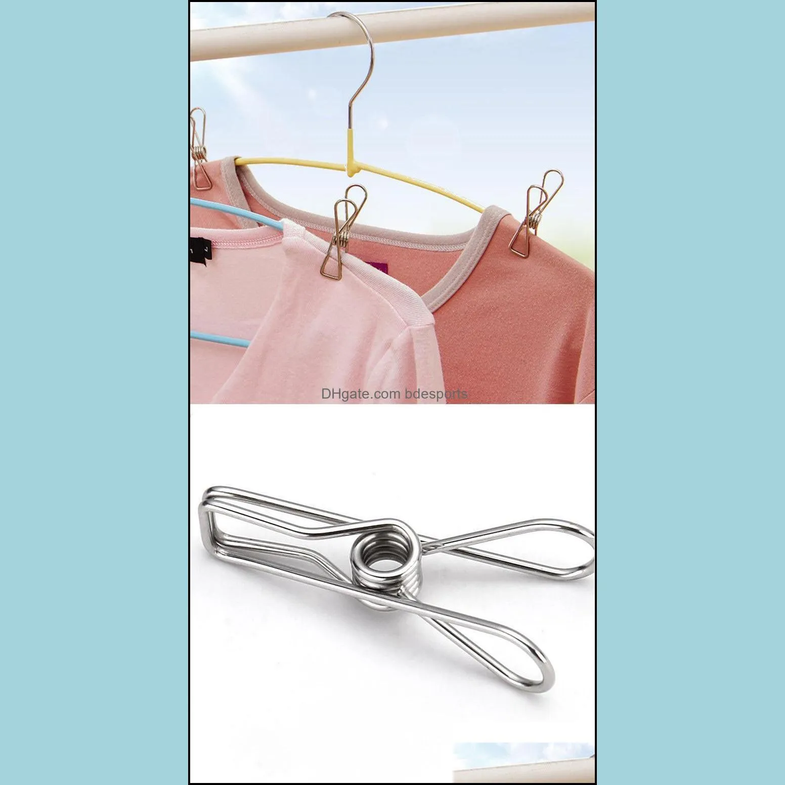 Multifunction Spring Clothes Clips Stainless Steel Pegs For Socks Photos Hang Rack Parts Portable Bathroom Han jllIUl mx_home