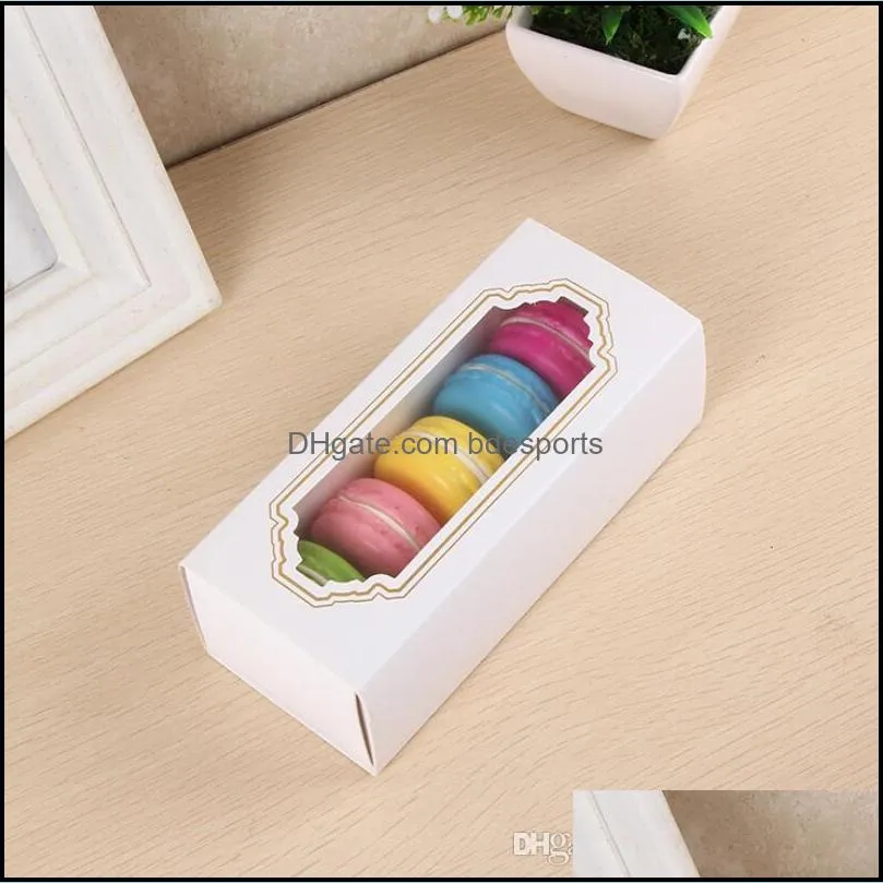 Cupcake Bakeware Kitchen Dining Bar Home Garden 5 Cups Box Packaging Der New Window Aron BoxCake BoxGift 200Pcs/Lot Lx6482 Drop Deliver