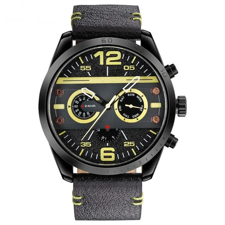 Reloj Biden Hombres vk Cuarzo Regalo único Reloj Impermeable Moda Casual Vintage Oro ClassicL1