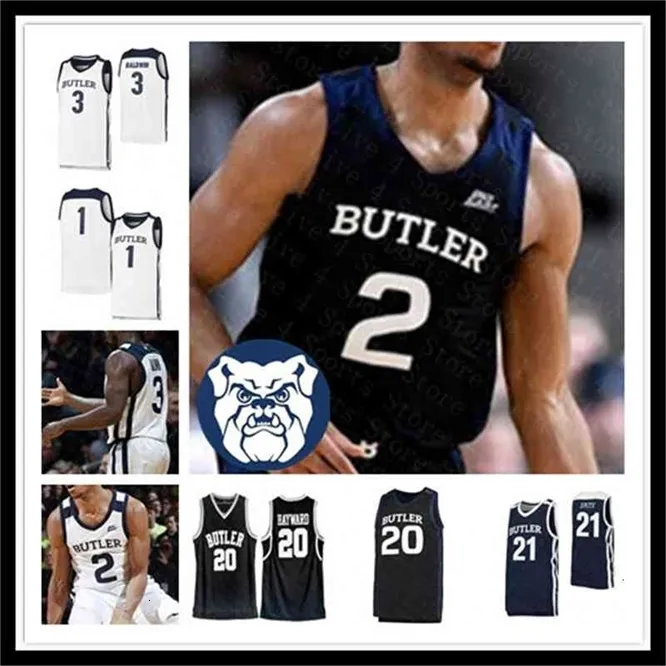 Custom 2021 NCAA Basketball Butler Jersey Men's Men's Kamar Baldwin Bryce Nze Aaron Thompson Tucker Sean McDermott Gordon Hayward