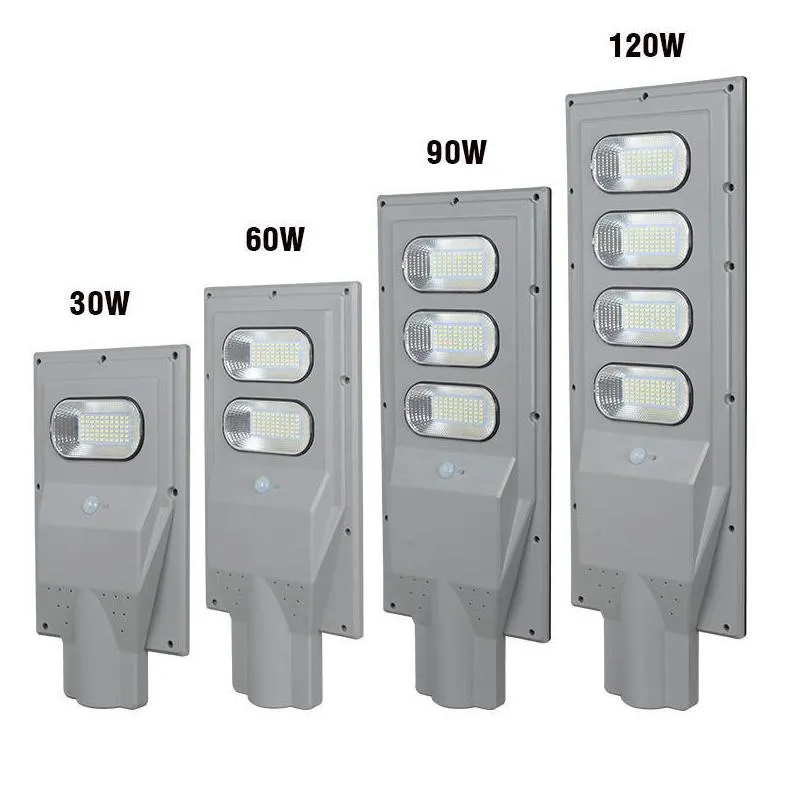 60w 90w solar light waterproof ip65 solar street wall light pir motion sensor security lamp outdoor lighting