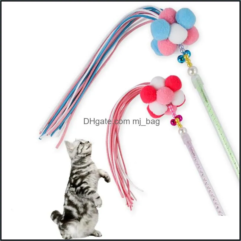 creative cat toys plastic kitten interactive sticks funny fishing rod game wand feather stick toy pet supplies