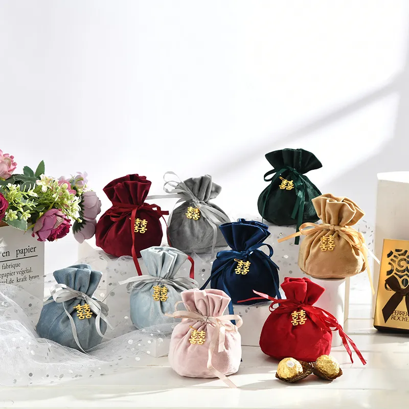Flannelette Drawstring Bags - Elegant Jewelry Pouches, Small Gift Bags ...