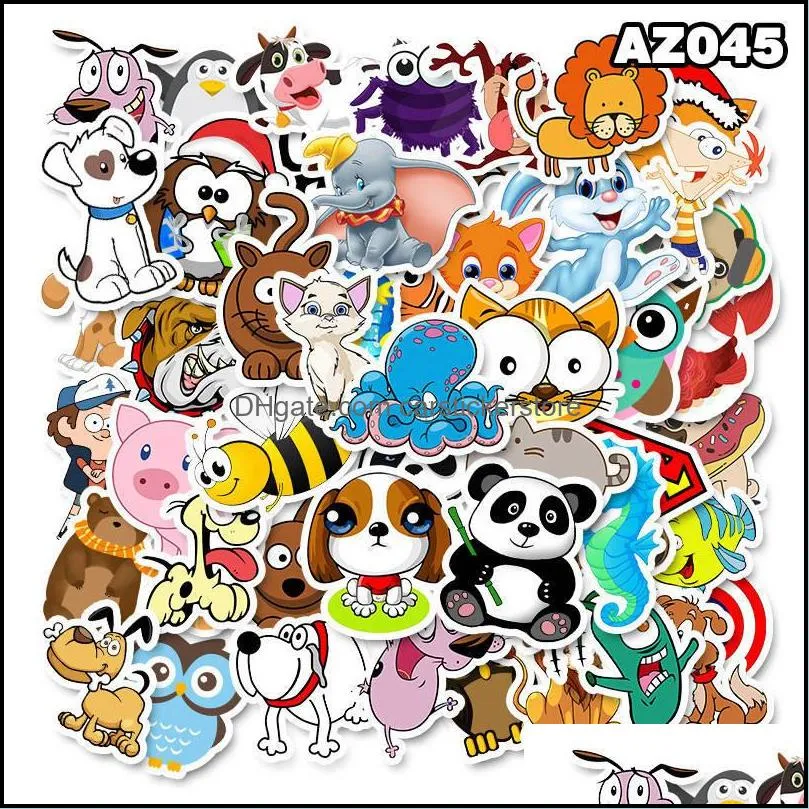 50pcs/lot wholesale cartoon cute vsco animals kawaii stickers waterproof sticker for kids toys bottle luggage notebook car decals