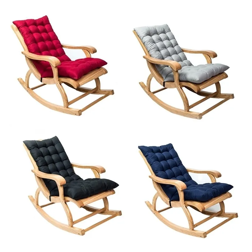 Suede Sun Lounger Stoel kussens niet-slip schommelstoel kussen Garden Recliner gewatteerd dik gevoerde zitkussen met stropdassen 201009