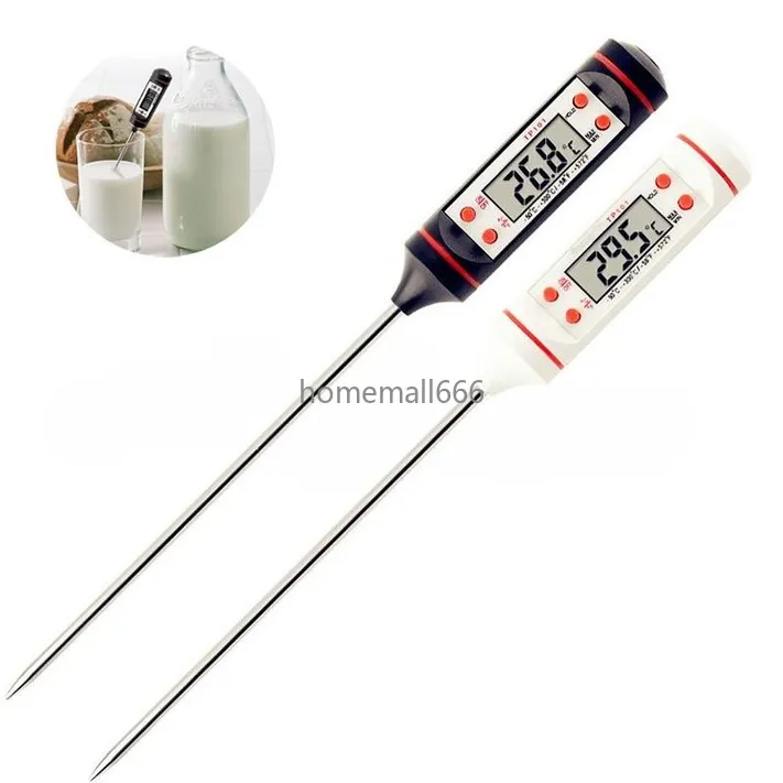 Roestvrij staal BBQ Meat Thermometer keuken digitale kookvoedsel sonde hangable elektronische barbecue huishoudelijke temperatuurdetector gereedschap aa