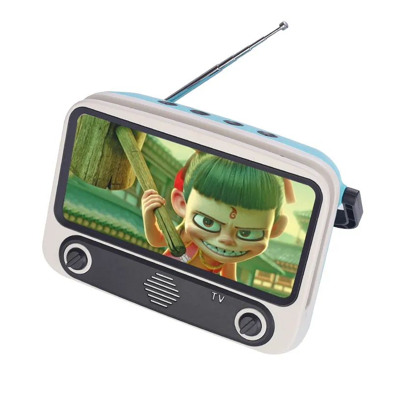 3 w 1 bezprzewodowy Retro TV Mini przenośny głośnik basowy Bluetooth uchwyt na telefon komórkowy stojak głośnik retro ramka na zdjęcia dziewczyna prezent