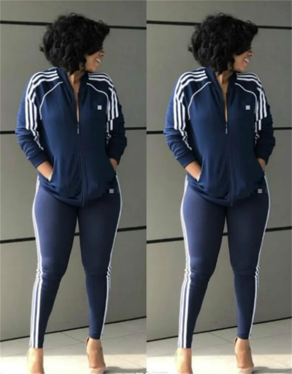 Neue Herbst Winter Womens Tracksuits Jumpsuit 2 -Stück -Sets Outfits Sport Sweatsuit Tracsuits Langarm Sportanzug täglich Jacken und