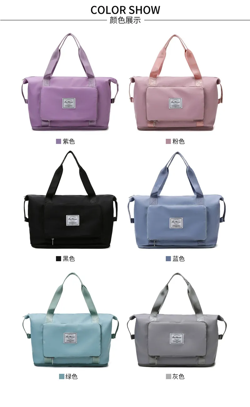 HBP Foldable one shoulder travel bag large capacity travel short distance luggage bag fashion portable fitness bag height can be extended