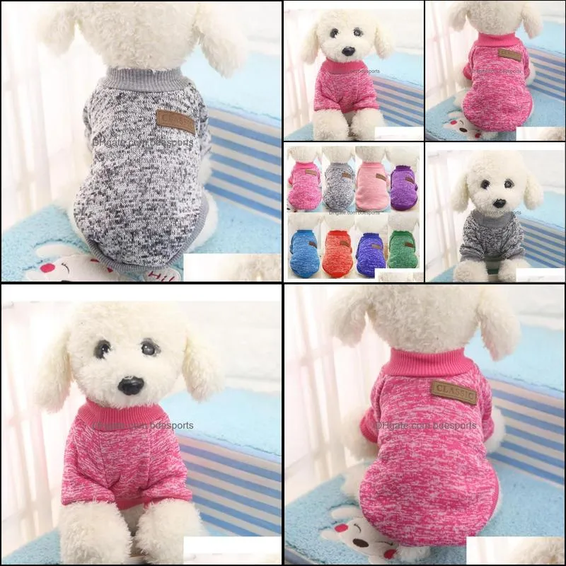 11 color Classic Warm Dog Clothes Puppy Pet Cat Jacket Coat Winter Soft Sweater Clothing For Dogs XS-2XL dog-winter-clothes