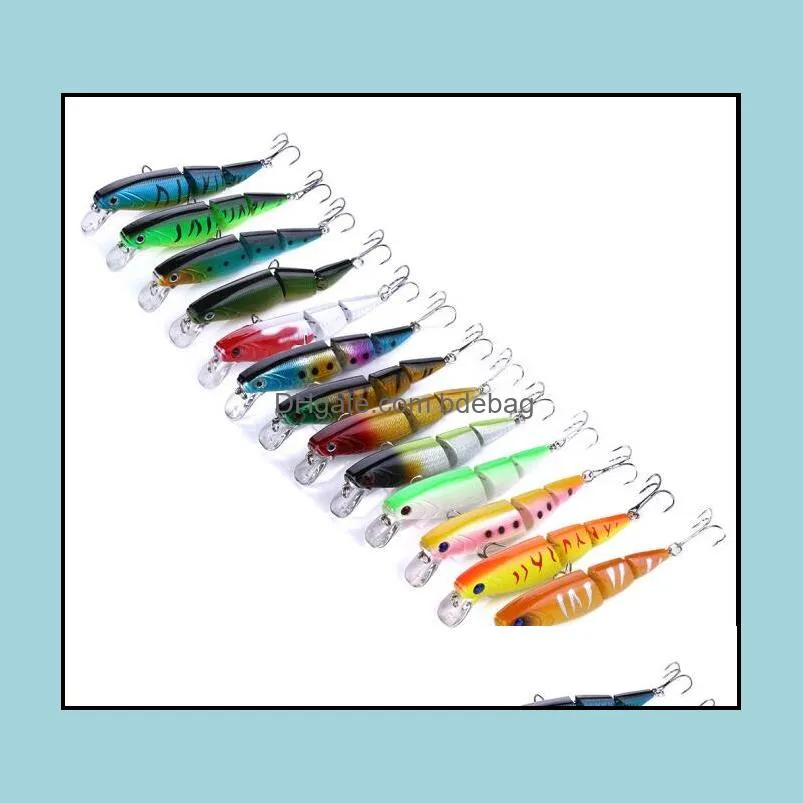 10PCS 10.5cm/14g 4.13in/0.49oz Jointed Minnow Multisection fish lure fishing bait Hard Baits Artificial Bionic Fish High-quality!