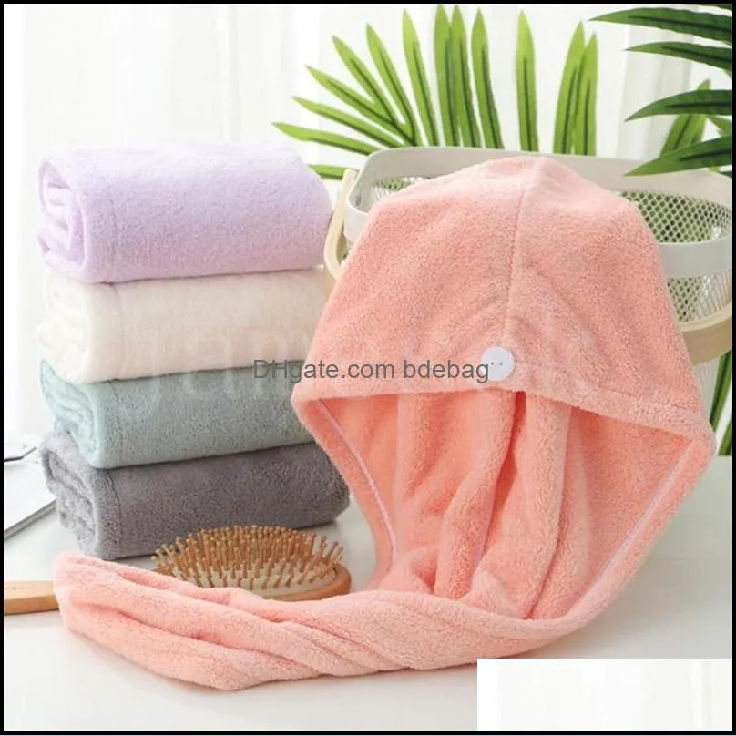 Dry Hair Caps Microfiber Quick Dry Shower Magic Absorbent Hair Towel Drying Turban Wrap Spa Bathing Cap DB216