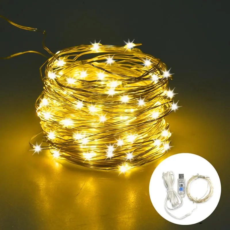 Strings Christmas Decoration Festoon LED Light String Year's Garland Fairy Lights For Bedroom Window Party 8 lägen USB Poweredled