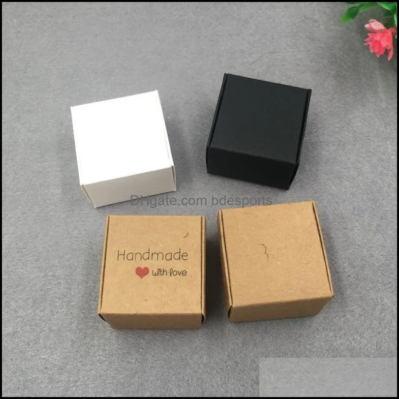 30 Pcs 4x4x2.5cm Kraft Paper Gift Box For Wedding,birthday And Christmas Party Gift Ideas,good Quality For Cookie/candy jllSfH