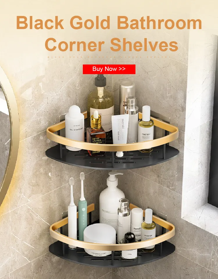 Rust Proof Aluminum Shower Wall Shelf Luxury Bathroom Shelves