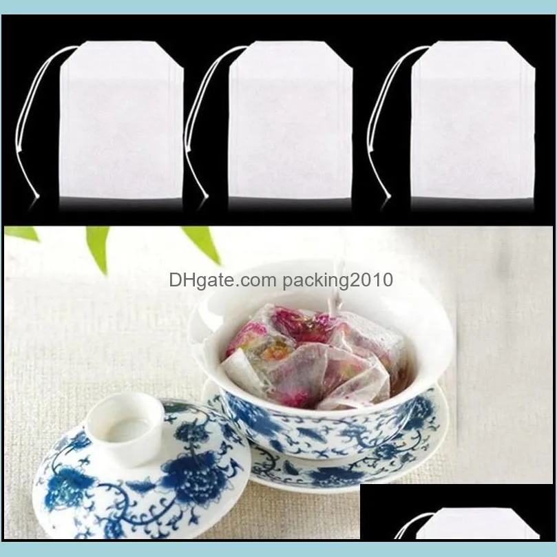 Fashion Hot Empty Teabags Tea Bags String Heal Seal Filter Paper Teabag 5.5 x 7CM for Herb Loose Tea WCW935