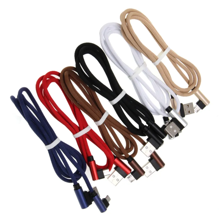 90 Degree USB-C Cables Type C Fast Charging Micro USB Data Sync Charge Cable For Android Phone Charger Cord Line