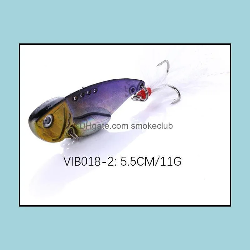 5PCS 5.5CM/11g 2.16in/0.38oz 5Colors VIB Mixed Boxsets Vibration all-metal lure fishingbait Hard Baits Artificial Fishing Lure Sea