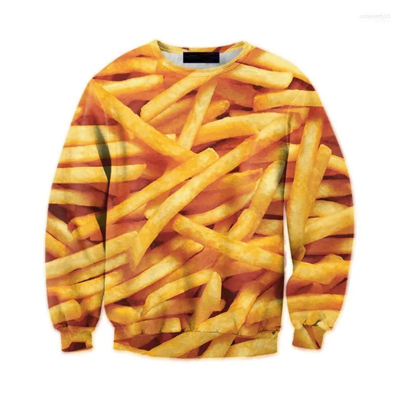 Pommes frites 3D Pullover Tracksuit Casual Men roliga tryck Hoodie Sweatshirt Plus storlek 6xl Mens Streetwear Fitness Harajuku Tops1