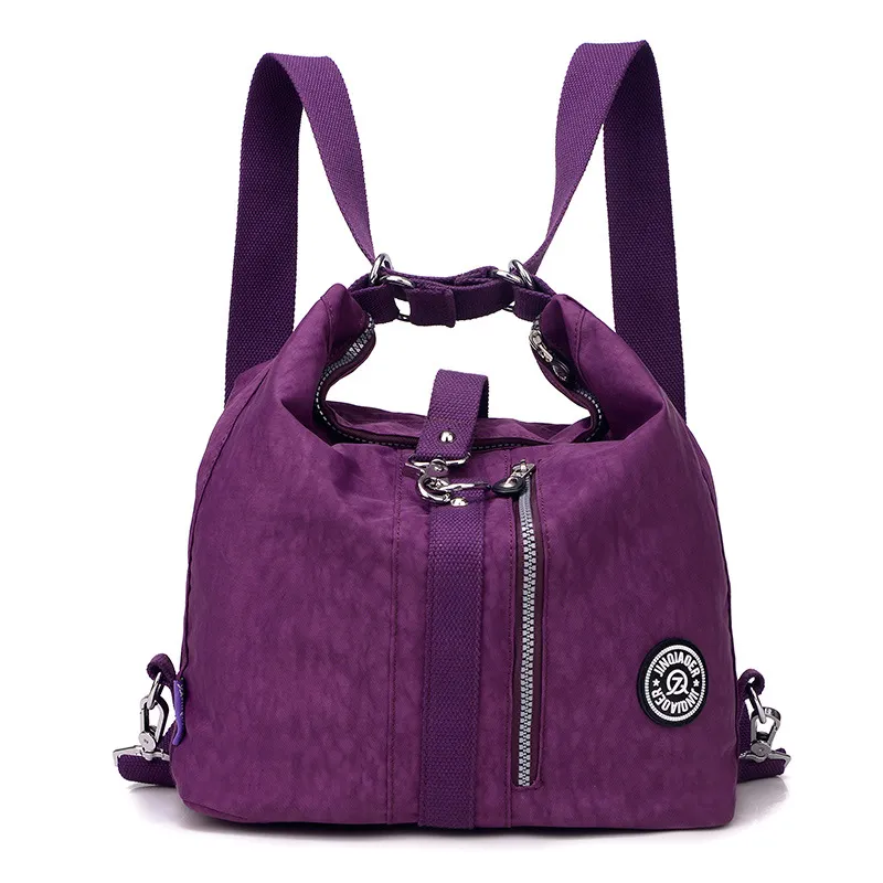 3 pièces sac à dos femmes Nylon plaine grande capacité multifonctionnel étanche léger portable sac à bandoulière couleur de mélange