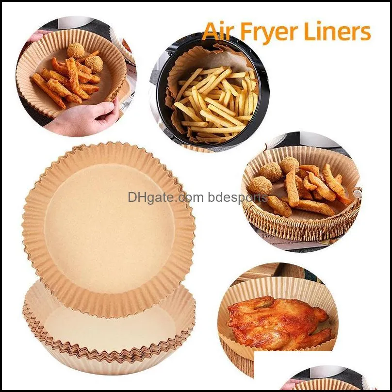 Bakeware Air Fryer Disposable Paper Liner Oil-proof Non-Stick Mat Barbecue Plate for Baking Roasting Microwave 16cm SEAWAY RRF14227