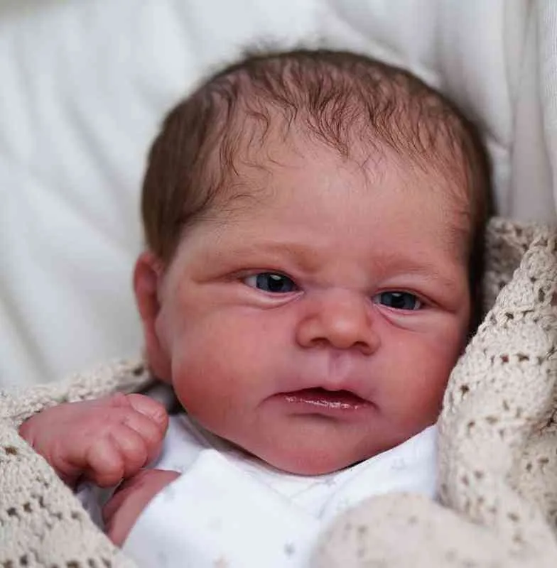 17inch Unpainted Reborn Doll Kit Newborn Baby Elijah Lifelike Very Soft Flexible Fresh Color Unfinished Doll Parts AA220325